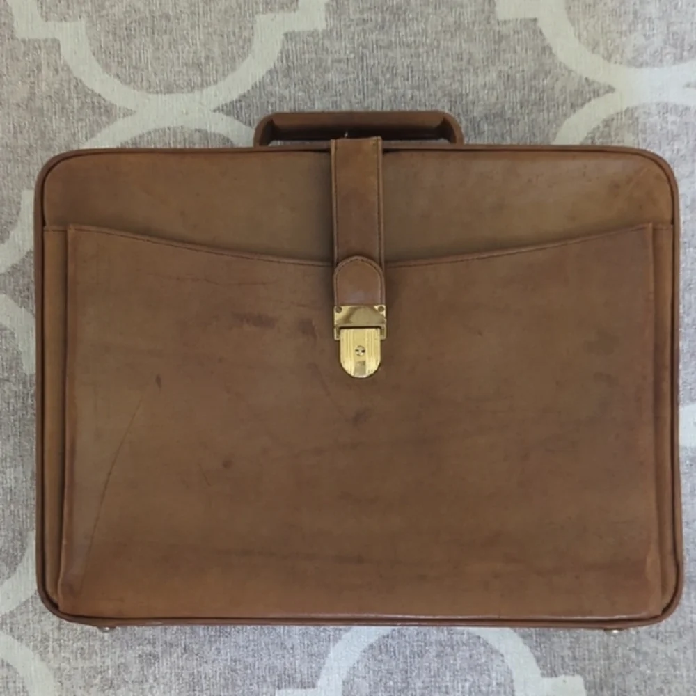 Classic Brown Leather Briefcase